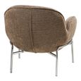 Zomba Lounge Armchair - Brown and Chrome - Fabric and Metal