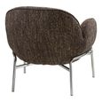 Zomba Lounge Armchair - Dark Brown and Chrome - Fabric and Metal