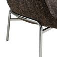 Zomba Lounge Armchair - Dark Brown and Chrome - Fabric and Metal