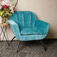 Amalfi Blue Chenille Fabric Accent Chair thumbnail