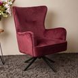 Salinas Swivel Berry Pink Chenille Fabric Armchair thumbnail