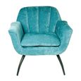 Amalfi Blue Chenille Fabric Accent Chair thumbnail 2
