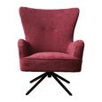 Salinas Swivel Berry Pink Chenille Fabric Armchair thumbnail 2