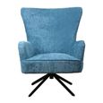 Salinas Swivel Ocean Blue Chenille Fabric Armchair thumbnail 2