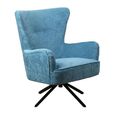 Salinas Swivel Ocean Blue Chenille Fabric Armchair thumbnail 3