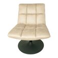 Yerevan Natural Fabric Swivel Chair thumbnail 2