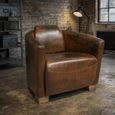 Brown Leather Accent Chair thumbnail