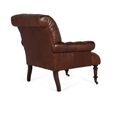 Albufera Dark Brown Leather Button Tufted Chesterfield Armchair thumbnail 4
