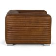 Kabir Cognac Brown Leather Ribbed Armchair thumbnail 3