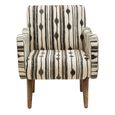 Cefena Armchair - White and Black Fabric with Straight Arms