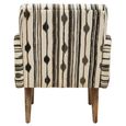 Cefena Armchair - White and Black Fabric with Straight Arms