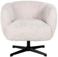 Estelle Cream Fabric Swivel Accent Chair