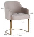 Hadley Khaki Velvet Fabric Armchair with Gold Legs 
