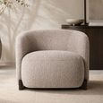 Hannah Lounge Chair - Chunky - Mocca - Fabric and Wood