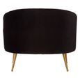Hendricks Love Chair - Black Velvet Fabric with Gold Legs