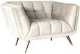 Huxley Khaki Velvet Fabric Accent Chair with Gold Legs