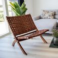 Perugia Folding Chair - Brown Leather