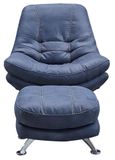 Clearance - Vento Swivel Chair and Footstool - Midnight Blue Fabric