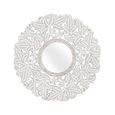 Meadow White Carved Round Wall Mirror thumbnail 2