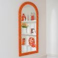 Mumbai Carved Wall Mirror - Orange - Mango Wood - 70cm x 160cm
