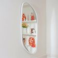 Wall Mirror - Abstract - White Painted - Wood - 120cm x 50cm