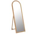 Curved Cheval Mirror - Natural - Fir Wood - 52cm x 162cm