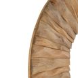 Curved Wall Mirror - Waved Desgin - Oval - Natural - Wood - 152cm x 92cm