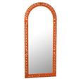 Mumbai Carved Wall Mirror - Orange - Mango Wood - 70cm x 160cm