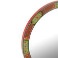 Mumbai Painted Wall Mirror - Round - Multi Coloured - Wood - 75cm x 3cm