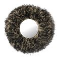 Sisal Wall Mirror - Round - Black and White - 115cm x 17cm