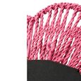 Wall Mirror - Round - Dark Pink - Raffia - 50cm x 10cm