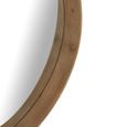 Wall Mirror - Round - Light Beige - Fir Wood - 91cm x 8cm