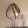 Hanging Wall Mirror - Abstract - Large - Dark Brown - Wood - 88cm x 79cm