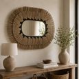Wall Mirror - Oval - Pattern 2 Layers - Natural and Black - Seagrass - 115cm x 90cm