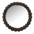 Balls Wall Mirror - Round - Black - Wood - 80cm x 7cm