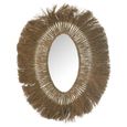 Braided Wall Mirror - Oval - Natural - Grass - 74cm x 100cm