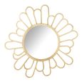 Flower Wall Mirror - Round - Gold - Metal - 90cm x 3cm