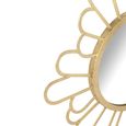 Flower Wall Mirror - Round - Gold - Metal - 90cm x 3cm