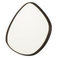Hanging Wall Mirror - Abstract - Small - Dark Brown - Wood - 70cm x 61cm