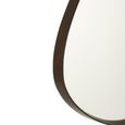 Hanging Wall Mirror - Abstract - Small - Dark Brown - Wood - 70cm x 61cm