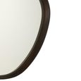 Hanging Wall Mirror - Abstract - Small - Dark Brown - Wood - 70cm x 61cm