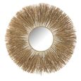 Melissa Straw Wall Mirror - Round - Natural and White - Raffia - 101cm x 2.5cm