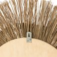 Melissa Straw Wall Mirror - Round - Natural and White - Raffia - 101cm x 2.5cm