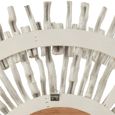Sun Wall Mirror - Round - White Washed - Wood - 100cm x 3cm