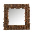 Syma Wall Mirror - Square - Small - Natural - Recycled Wood - 90cm x 5cm