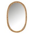 Wall Mirror - Oval - Natural - Glass and Wood - 61.5cm x 95cm