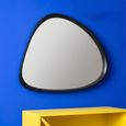 Giles Wall Mirror - Abstract - Large - Black - Glass and Wood - 99cm x 90cm