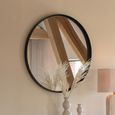 High Border Wall Mirror - Round - Large - Black - Glass and Metal - 110cm x 4cm