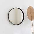 High Border Wall Mirror - Round - Small - Black - Glass and Metal - 60cm x 4cm