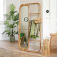 Leaner Mirror - with Ladder - Natural - Bamboo Wood - 80cm x 152cm